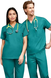 Basics by allheart Unisex V-Neck Solid Scrub Top