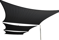 ShadeMart 15' x 22' Black Sun Shade Sail UPF50 Rectangle SMTAPS16 Canopy Fabric Cloth Screen, Water and Air Permeable & UV Resistant, Heavy Duty, Carport Patio Outdoor - We Customize Size 15' x 22' custom size Black