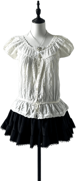 Japanese Brand Cotton Lace Dollcore Blouse