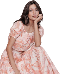 Ann Taylor Women's Floral Bubble Hem Top