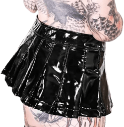 LIP SERVICE Vinyl Pleated Micro Mini Skirt