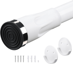 Closet Rod - 48-82 inch Adjustable Closets Rod for Hanging Clothes, Heavy Duty Closet Hanging Poles with Brackets, Space Saving Closet Bar for Hanging Clothes, Drilling or Adhesive Mount White 29"-82"