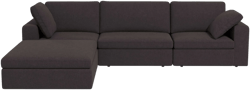 Cecilia Modular Corner Sectional Modern Fabric Sofa Dark Gray