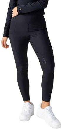 Equipad Ribbed Riding Leggings - Black | Equiluxe Tack XS
