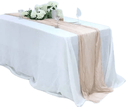 eFavormart Gauze Cheesecloth 10ft Table Runner Rustic Boho Style