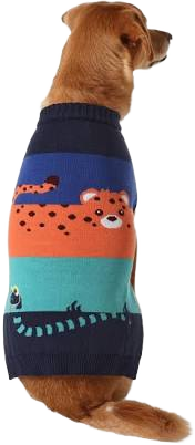 Frisco Anaconda Cheetah Colorblock Dog & Cat Sweater