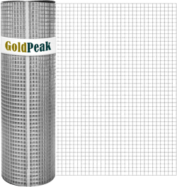 GoldPeak Hardware Cloth 1/4 inch 24 inch x 50 Foot 23 Gauge, Hot-dip Galvanized After Welding, Wire Fence Roll Chicken Coop Wire Fencing Rat Wire Aviary Wire Rodent Wire Mesh Roll 1/4 inch 24'' x 50'