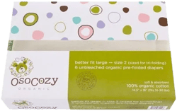 OsoCozy Organic Cotton Prefolds Cloth Diapers
