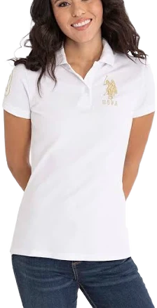 U.S. Polo Assn. Women's Metallic Print Polo Shirt