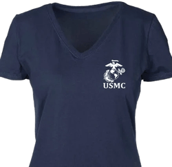 USMC Women's V-Neck Eagle, Globe and Anchor T-Shirt