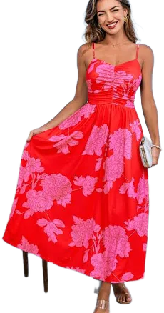 Cupshe Elegant Date Soft Side Floral Maxi Dress