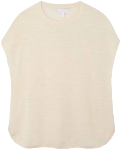 The White Company Linen Rich Curved Hem Knitted Tee