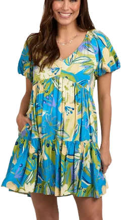 PinkBlush Floral Puff Sleeve Maternity Dress