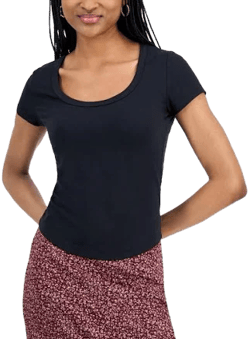Hippie Rose Juniors' Scoop-Neck Cap-Sleeve T-Shirt
