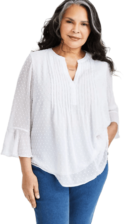 Style & Co Women's. Plus Size Pintuck Blouse