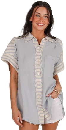Dress Up Lightweight Linen Blouse