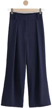 Womens NEXT Navy Elastic Back Wide Leg Trousers
