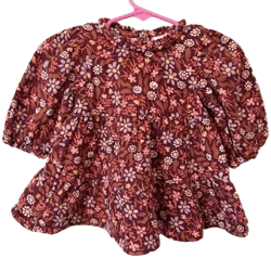 Cat & Jack Baby Girl Tiered Floral Balloon Sleeve Dress