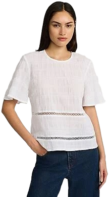 Express Women's Crinkle Cotton Short Sleeve Top
