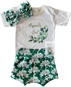 Magnolia Girl Baby Full Outfit Set / Toddler Full Outfit Set / Trendy Baby Clothes / Western Baby Clothing Set