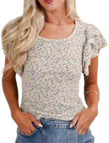 Floral Ruffle Top