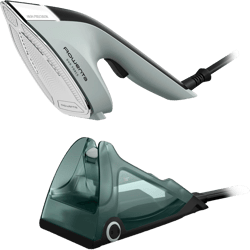 Rowenta, 2-in-1 Duo Force Iron and Steamer for Clothes, 1700W Steam Iron, Stainless Steel Soleplate, Ultra-lightweight, Detachable 13.5-oz Water Tank, 30s Heat-Up, Anti-Drip, Black & Green, JR4030 Detachable Water Tank