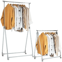 Costway Extendable Heavy Duty Foldable Clothes Garment Rack with Hanging Rod