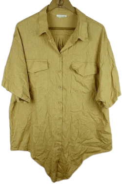Chic Soul Women's Linen Cotton Short Sleeve Button Up Shirt