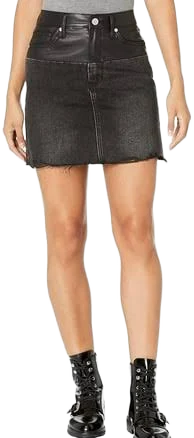 No No Women's High-Waisted Vegan Leather Mini Skirt