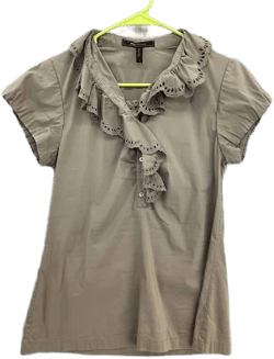 Bcbg Women's Scalloped Eyelet Ruffle Blouse