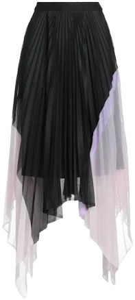 Asymmetrical Cut Pleated Skirt