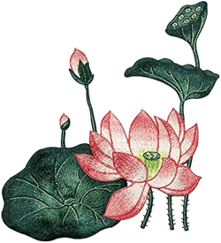 Floral Decorative Patches, Beautiful Flowers Embroidered Applique for Clothes Backpacks T-Shirt Jeans Skirt Vests Scarf Hat Bag (Lotus Flower and Leaf)