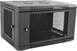 V7 RMWC6U-1N 6U Wall Mount Rack Cabinet Enclosure (Fully assembled, vented door, adjustable mounting rails, cold rolled steel, 5 year warranty), Black 6U Vented Mount