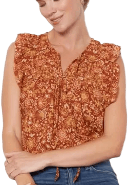 Sundry Ruffle Sleeve Blouse