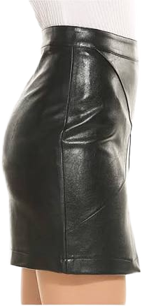 High-Waisted Faux Leather Pencil Skirt