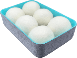 Natural Wool Dryer Balls, 6 Pack with Storage Box,Chemical-Free Fabric Softener,Reusable&Reduces Drying Time and Wrinkles,Baby Safe,Mlfklmkl