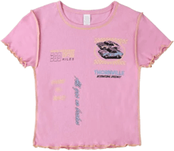 Juniors Racing Graphic Tee with Lettuce Trim
