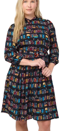 Joanie Clothing Andi Book Print Dress