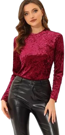 Daring Diva Round Neck Velvet T-Shirt