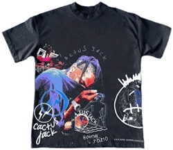 Men's Artistic Graffiti Cactus Jack T-Shirt
