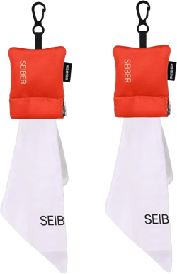 SEIBER Eyeglass Cleaning Microfiber Cloth - with Neoprene Pouch | 7 x 7 inch Glasses Cleaning Cloth for Sunglasses,Laptops, Cameras,Screen | Self-Closing Bottom(2PCS,OR) Orange