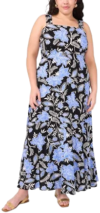 Vince Camuto Women's Plus Size Sleeveless Square-Neck Maxi Dress