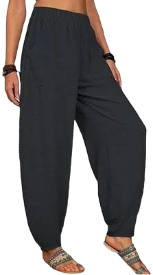 Women's Relaxed Fit Harem Pants with Pockets