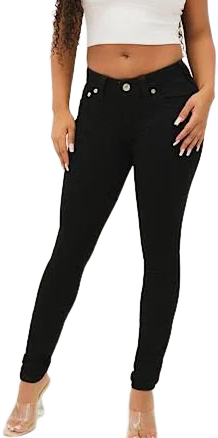 True Religion Women's Jennie Mid Rise Curvy Skinny Jeans