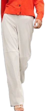 Next Ecru Smoothing Faux Suede Wide Leg Trousers