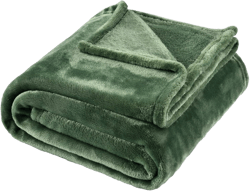 SOCHOW Flannel Fleece Blanket Twin Size, All Season Super Soft Cozy Blanket for Bed or Couch, Olive Green, 60" X 80" 60"×80" Olive Green