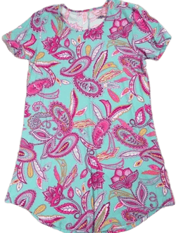 Bobbie Brooks Women's Neon Paisley Stretch Summer Sundress Dress