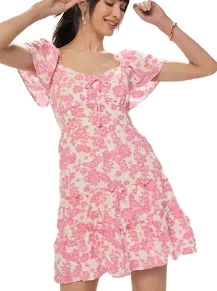 Francesca's Ruffled Floral Mini Dress