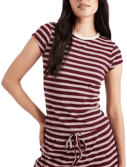 Miss Selfridge Striped Fitted T-Shirt