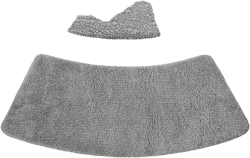 Funvalley Surperfect Grey Shag Curved Bath Rug,40''x19'' Non Slip Bath Mat for Bathroom Luxury Chenille Bathroom Corner Rug for Showers Floor Tub Soft and Absorbent Machine Washable